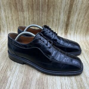 Mezlan Genuine Alligator Men's Size 9.5 M Leather Square Toe Dress Shoes Black